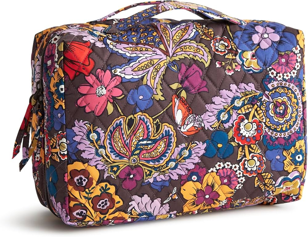 Vera Bradley Women's Cotton Lay Flat Travel Organizer, Colorful Bouquet | Amazon (US)