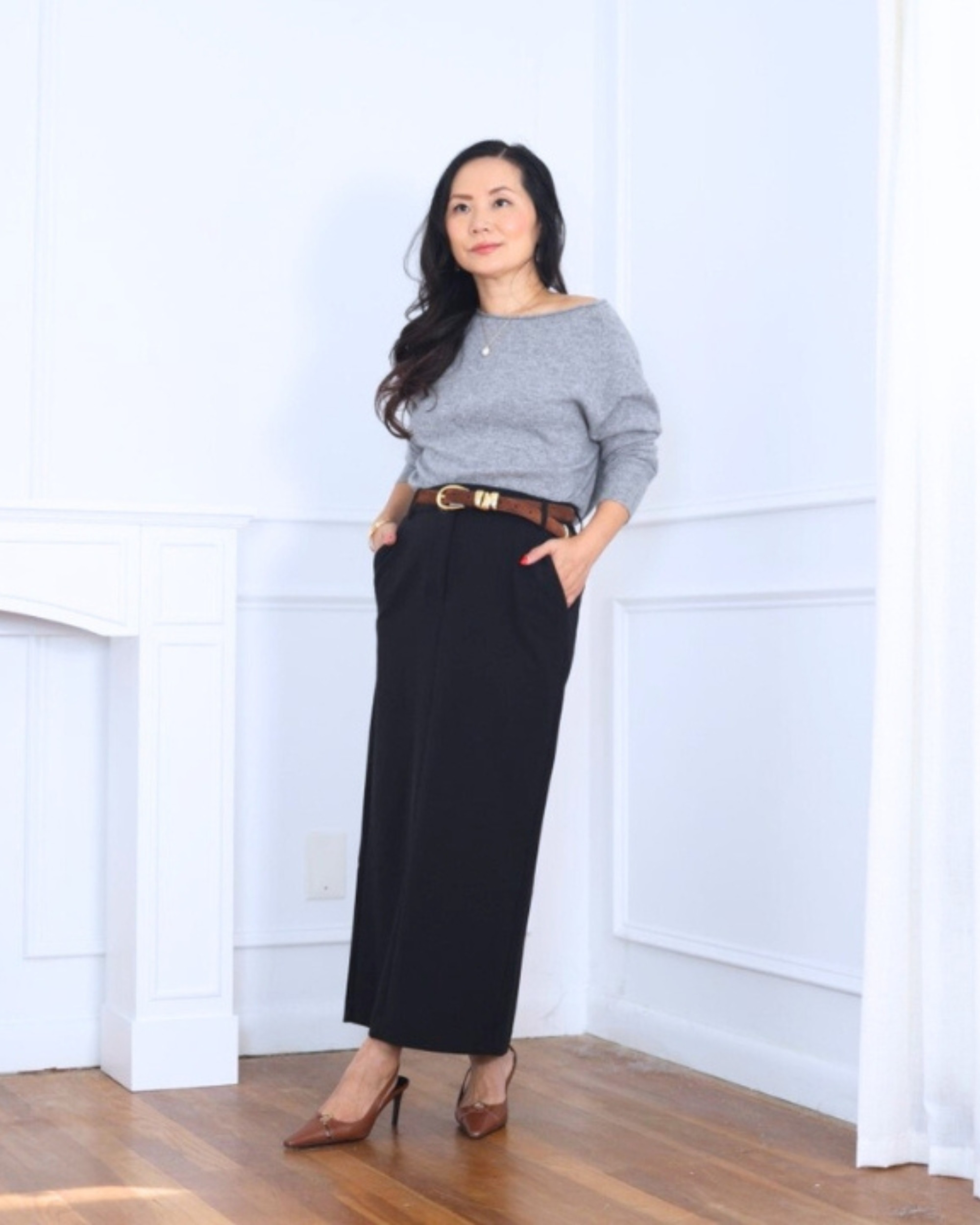 Cozy meets chic — I’m wearing a soft sweater from Quince paired with a flowy maxi skirt from Express. It’s the kind of outfit that feels comfortable yet effortlessly polished for any fall day. I’m 5’2, wearing size S.

#LTKStyleTip #LTKOver40 #LTKPetite