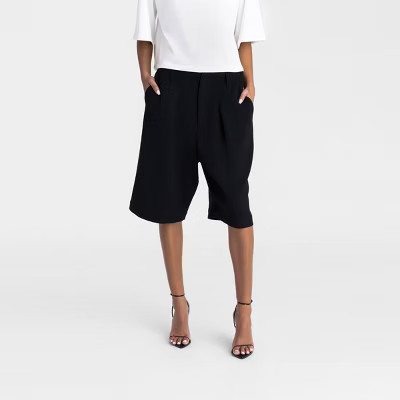 KBB by KAHLANA Women's Mid-Rise 'The Bermuda Shorts' - Black XL | Target