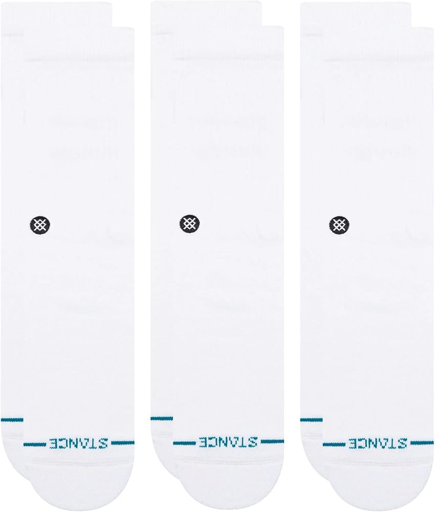 Stance Icon Classic Casual Crew Socks 3-Pack, Cotton Blend and Cushioning Arch Support | Amazon (US)