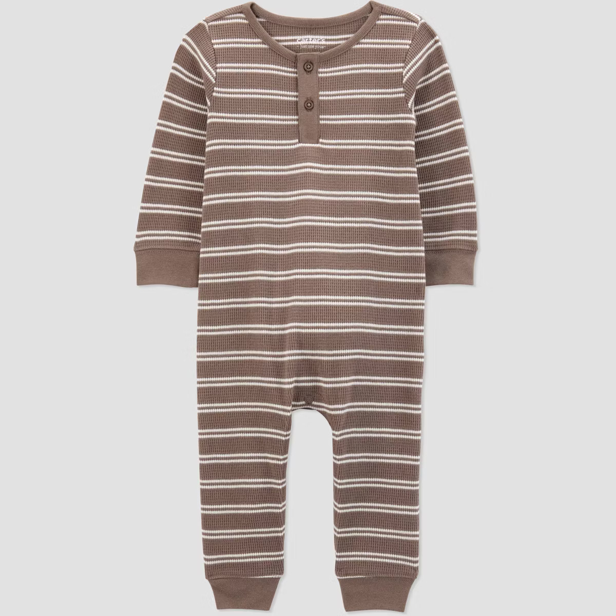 Carter's Just One You® Baby Boys' Striped Long Sleeve Romper - White/Brown | Target