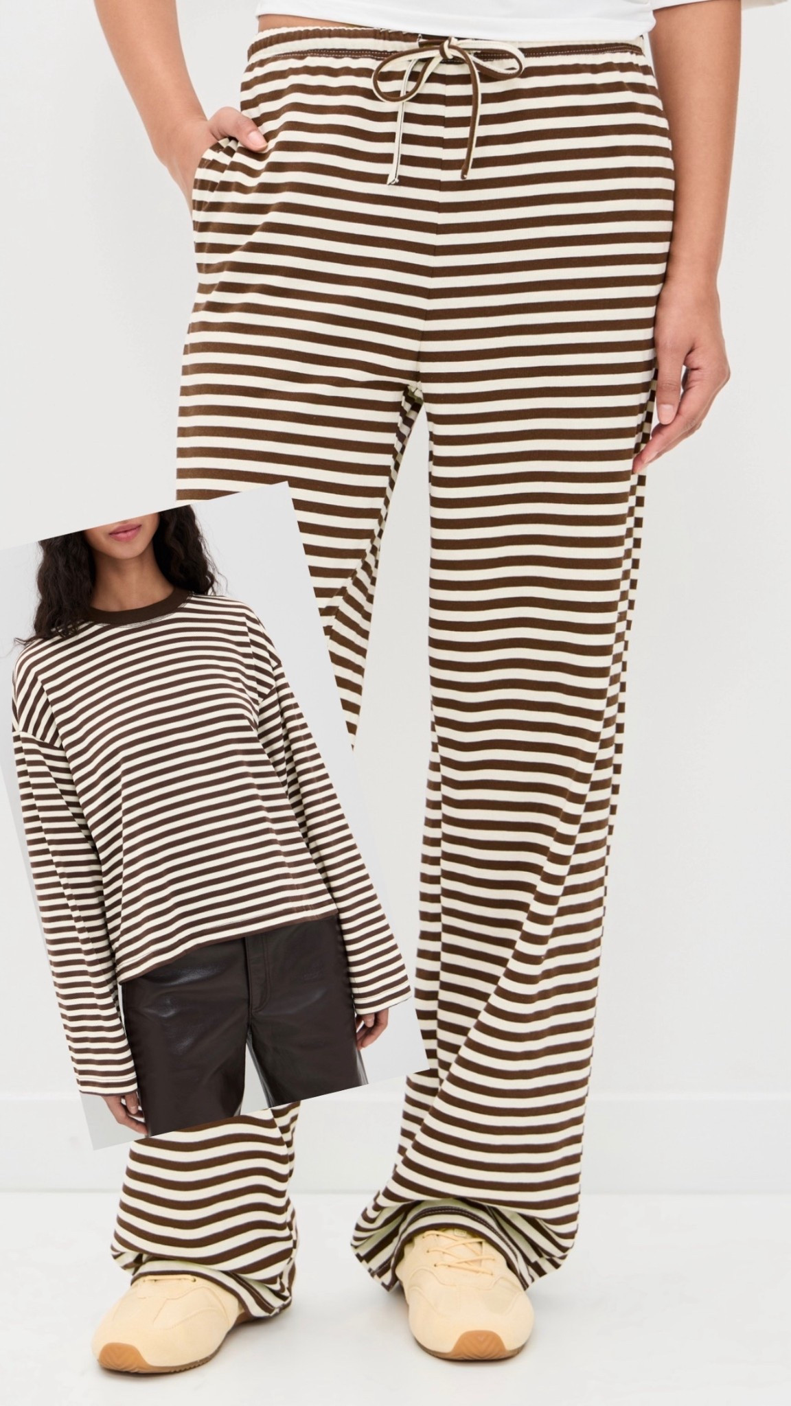 Brown stripe lounge set 

#LTKFindsUnder100