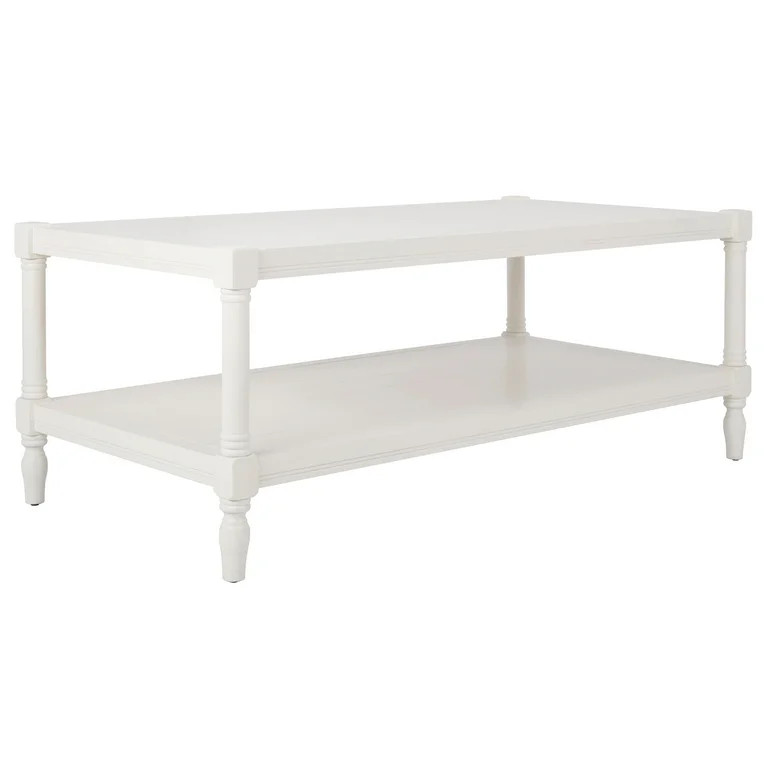 SAFAVIEH Bela Solid Coffee Table with Storage Shelf, White | Walmart (US)