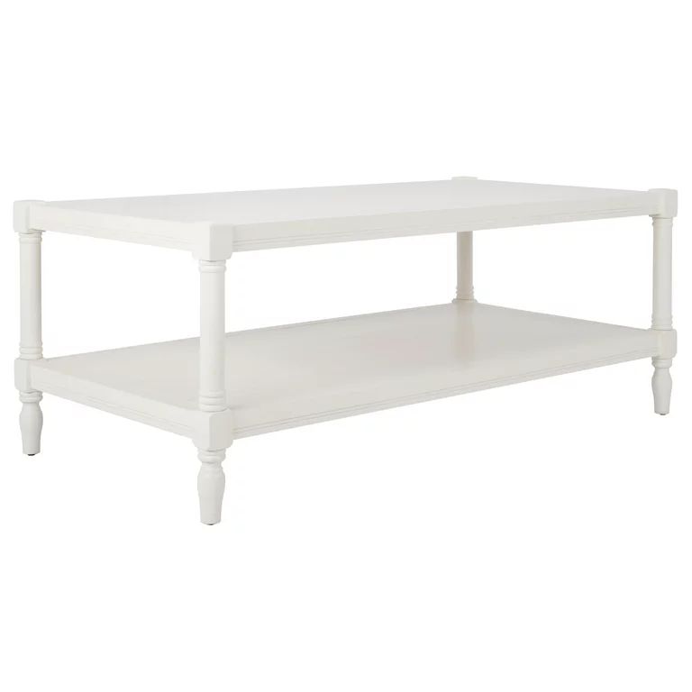 SAFAVIEH Bela Solid Coffee Table with Storage Shelf, White | Walmart (US)