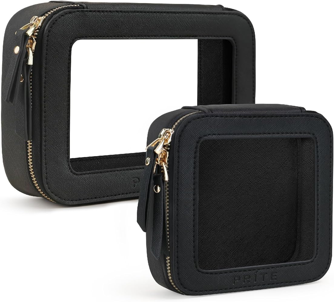 Prite Clear Makeup Bag Set for Women Portable Clear Makeup Bag Cute Waterproof Travel Cosmetic Ba... | Amazon (US)