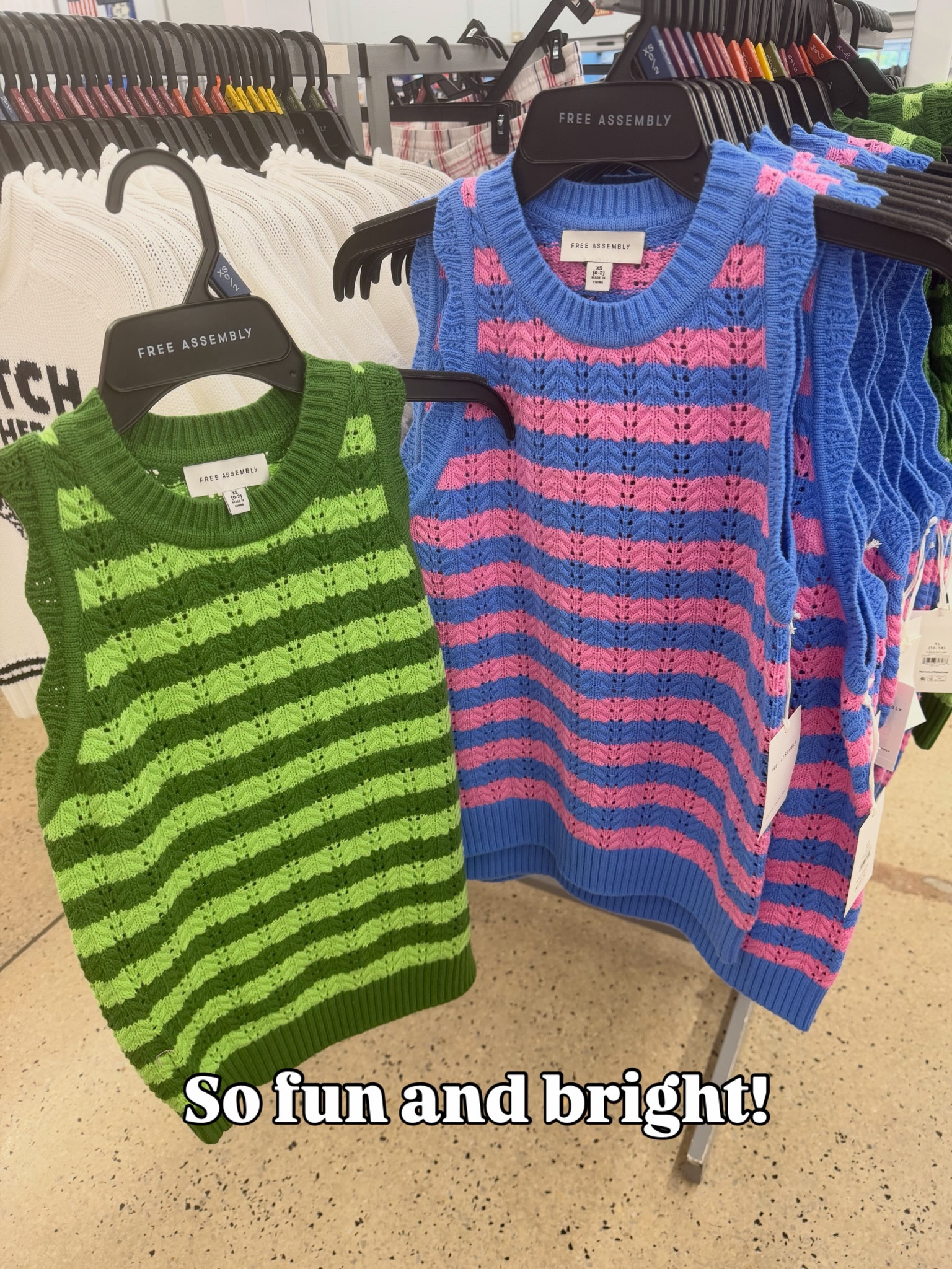Amazing quality sweater knit tanks with colorful stripes at Walmart. Classic fit; go up one if you prefer a more relaxed fit. #walmartfashion