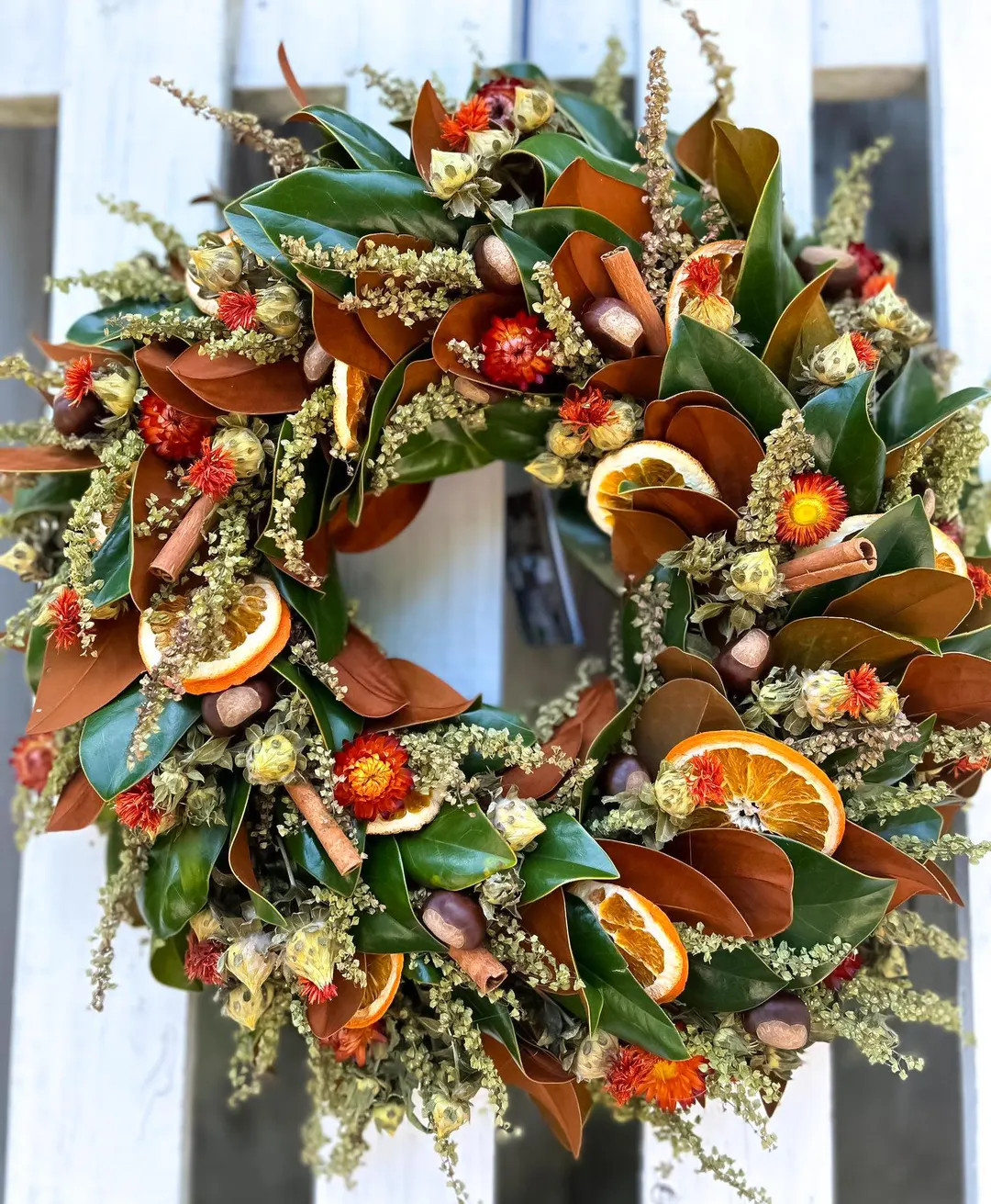 Autumn Citrus and Cinnamon Wreath - Etsy | Etsy (US)