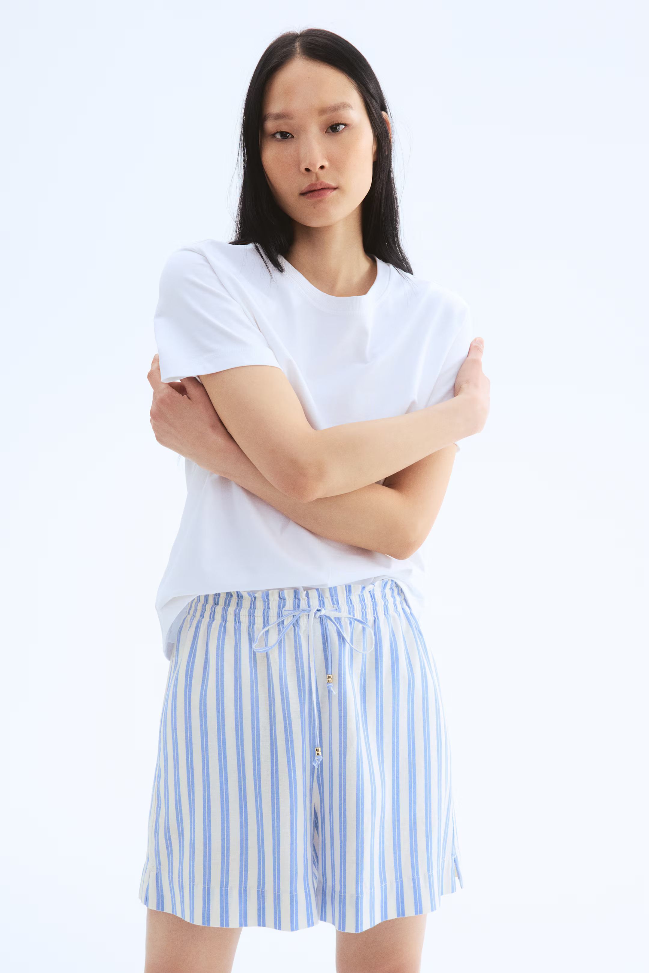 Linen-blend drawstring shorts | H&M (UK, MY, IN, SG, PH, TW, HK)