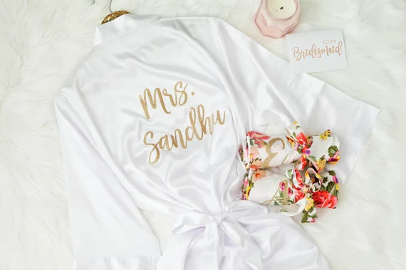 Bride Robe Bridal Robe Monogramed Bride Robe Getting Ready - Etsy | Etsy (US)