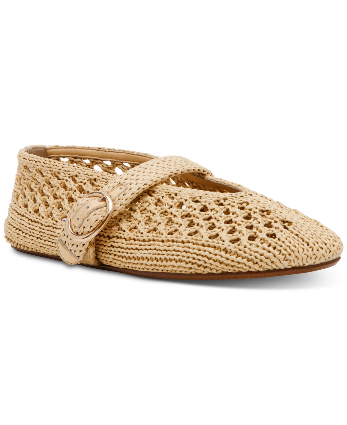 Steve Madden Women's Alara Raffia Mary Jane Flats - Natural Raffia | Macy's