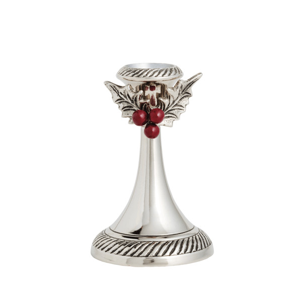 Large Holly Candlestick | Mud Pie