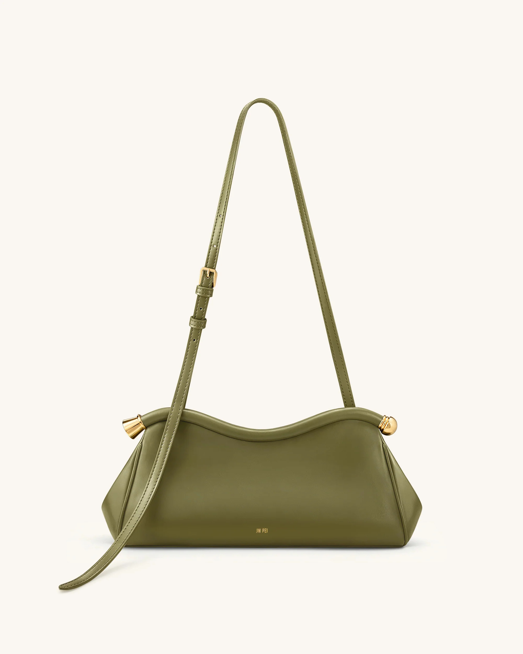 Naomi Curved Shoulder Bag - Olive Green | JW PEI US