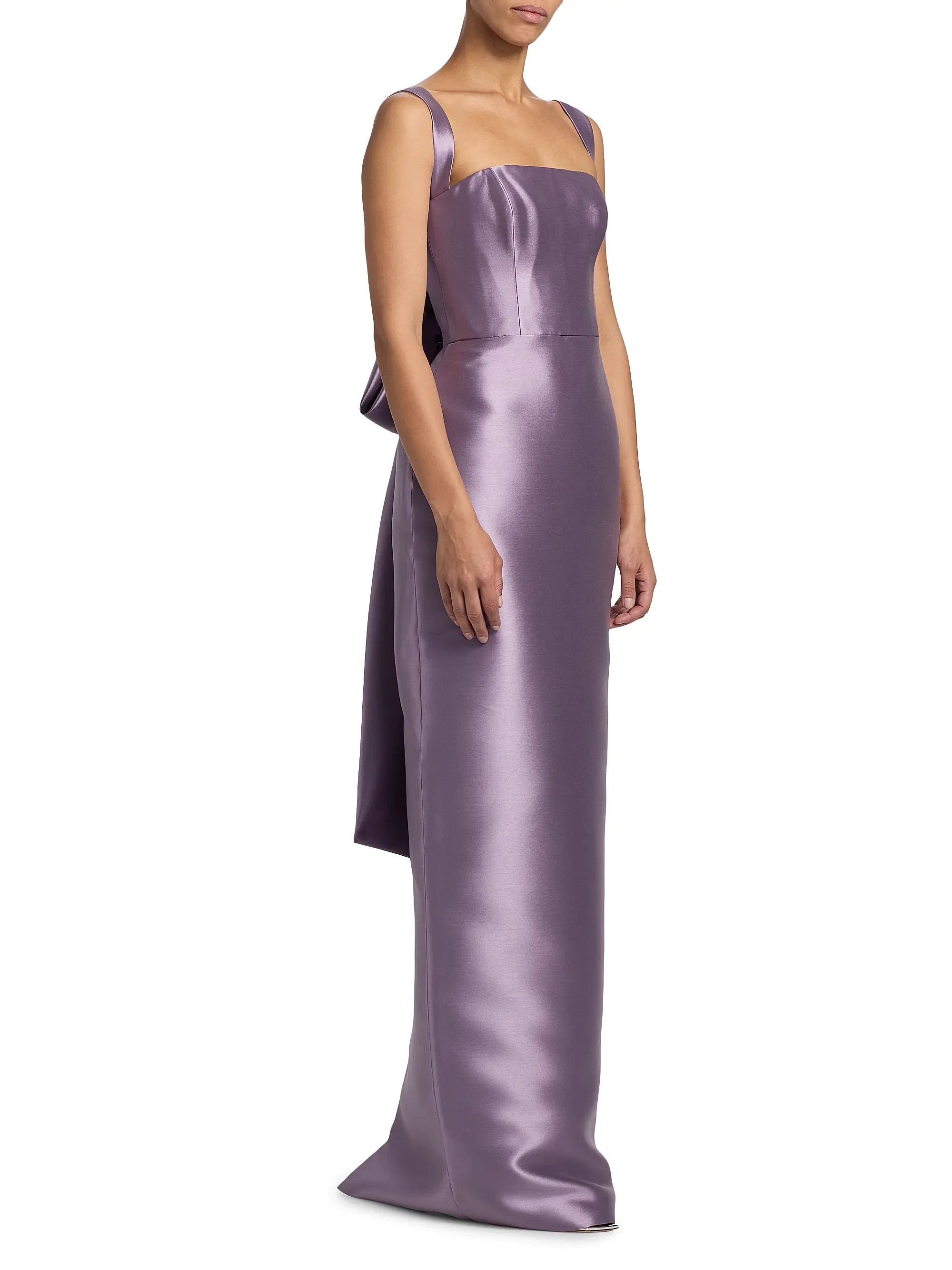 Satin Square-Neck Column Gown | Saks Fifth Avenue
