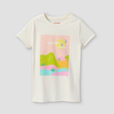 Girls' 'Scenic Landscape' Graphic T-Shirt - Cat & Jack™ Cream | Target