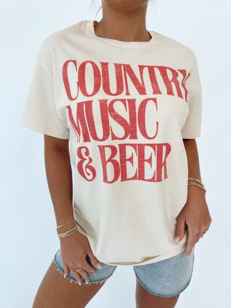 Country Music And Beer Tee | Lane 201 Boutique