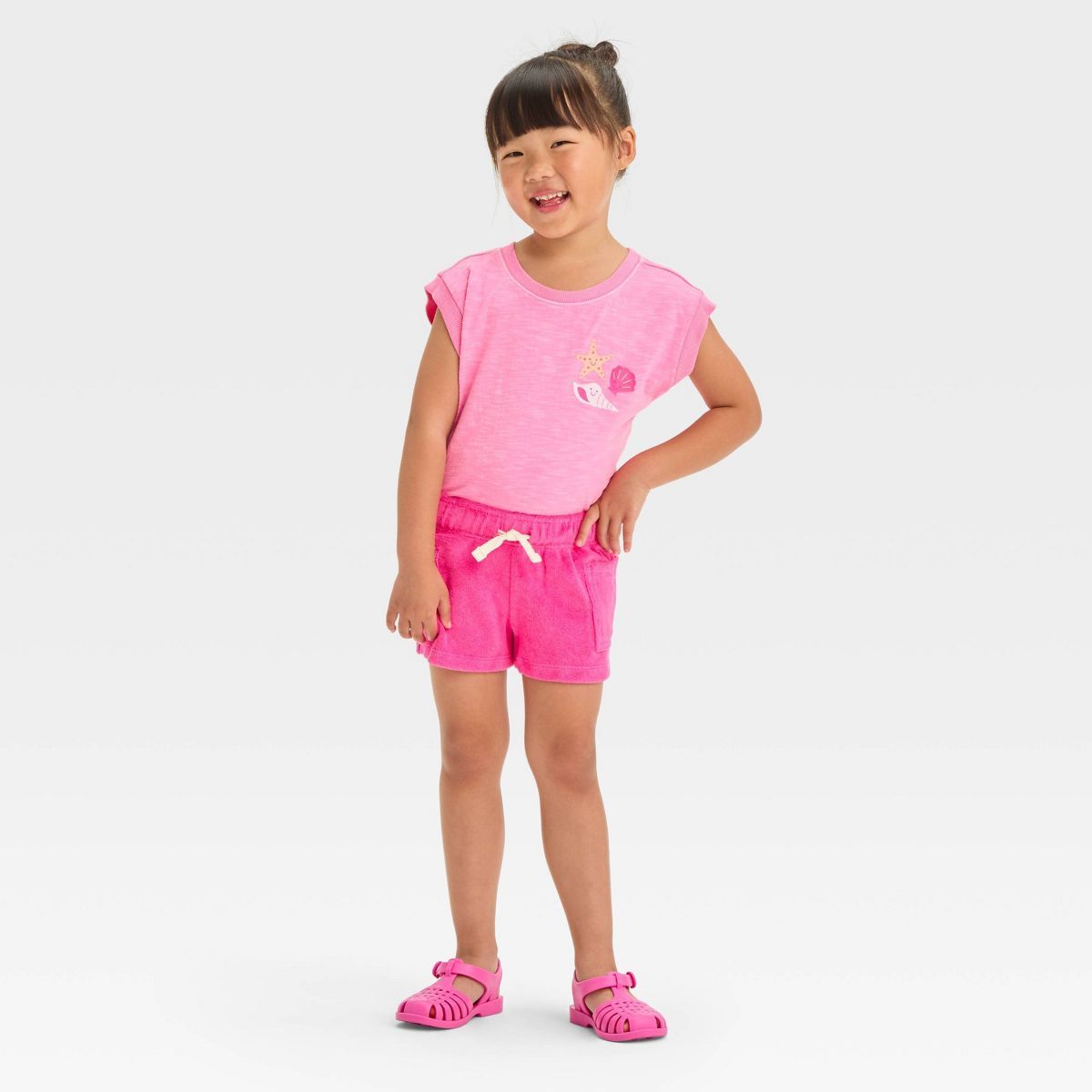 Toddler Girls' Shells Top & Bottom Set - Cat & Jack™ Pink 3T | Target
