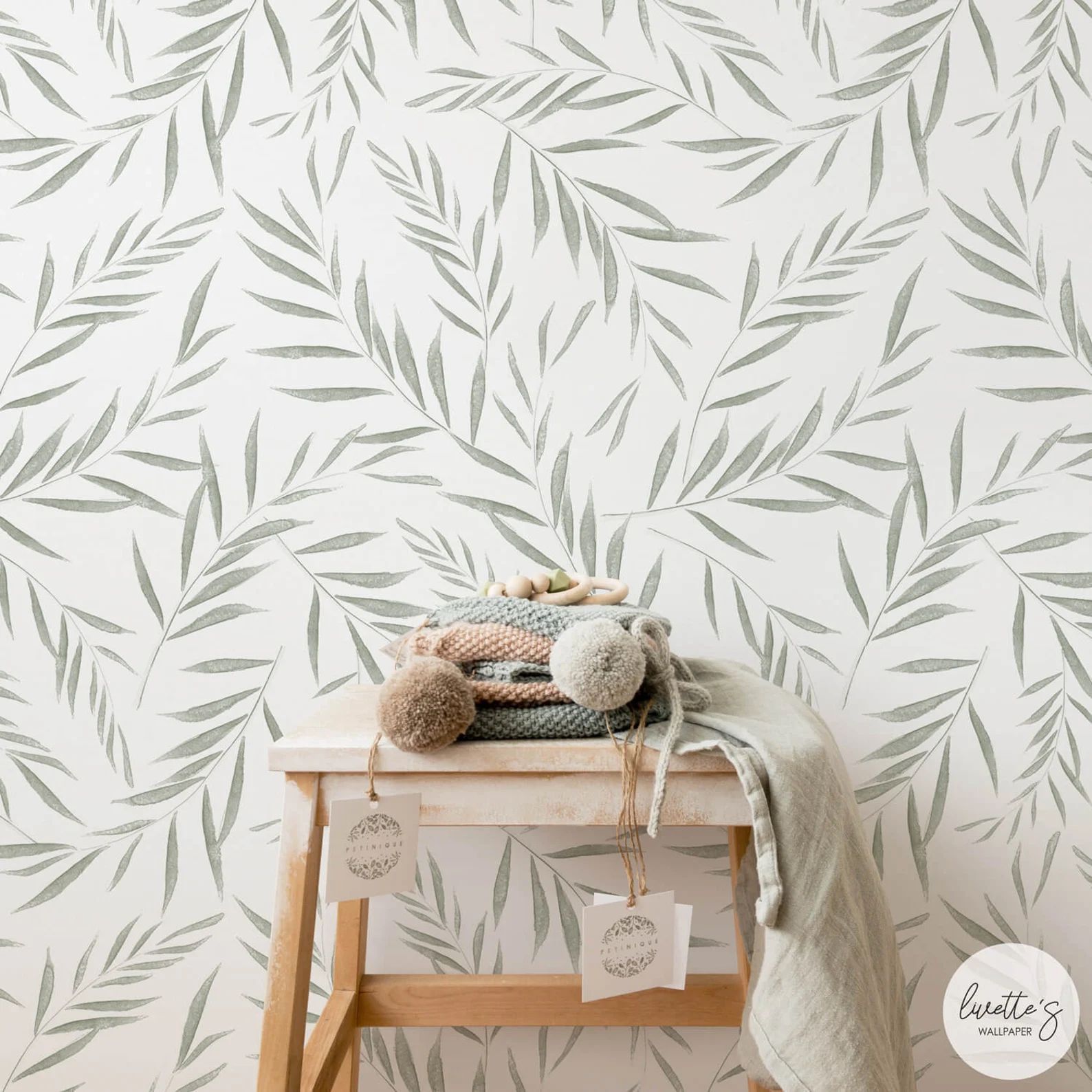 Fern Leaves Nursery Removable Wallpaper Minimal Design Baby | Etsy | Etsy (US)