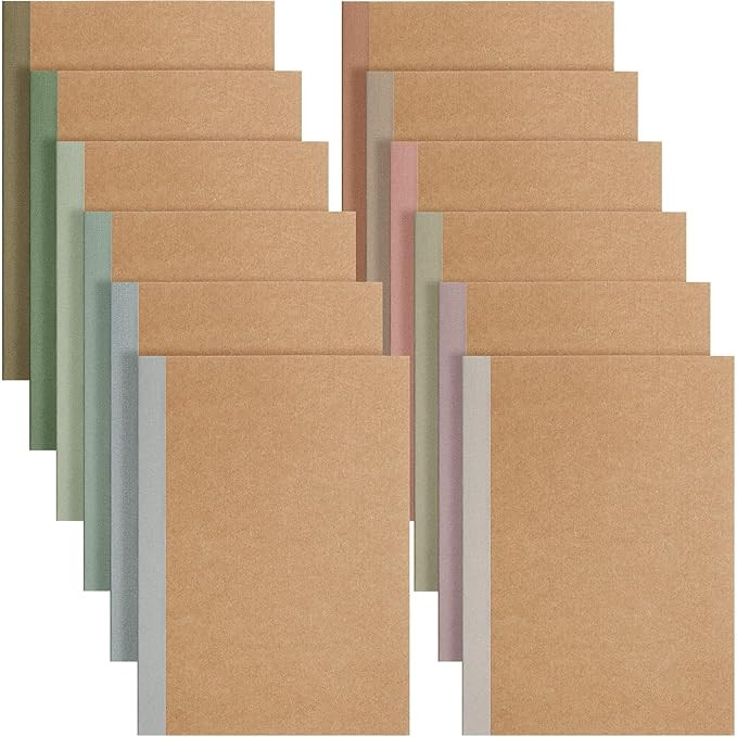 Harloon A5 Composition Notebook Journals 8 x 5.75 in College Ruled Kraft Notebooks with Rainbow S... | Amazon (US)