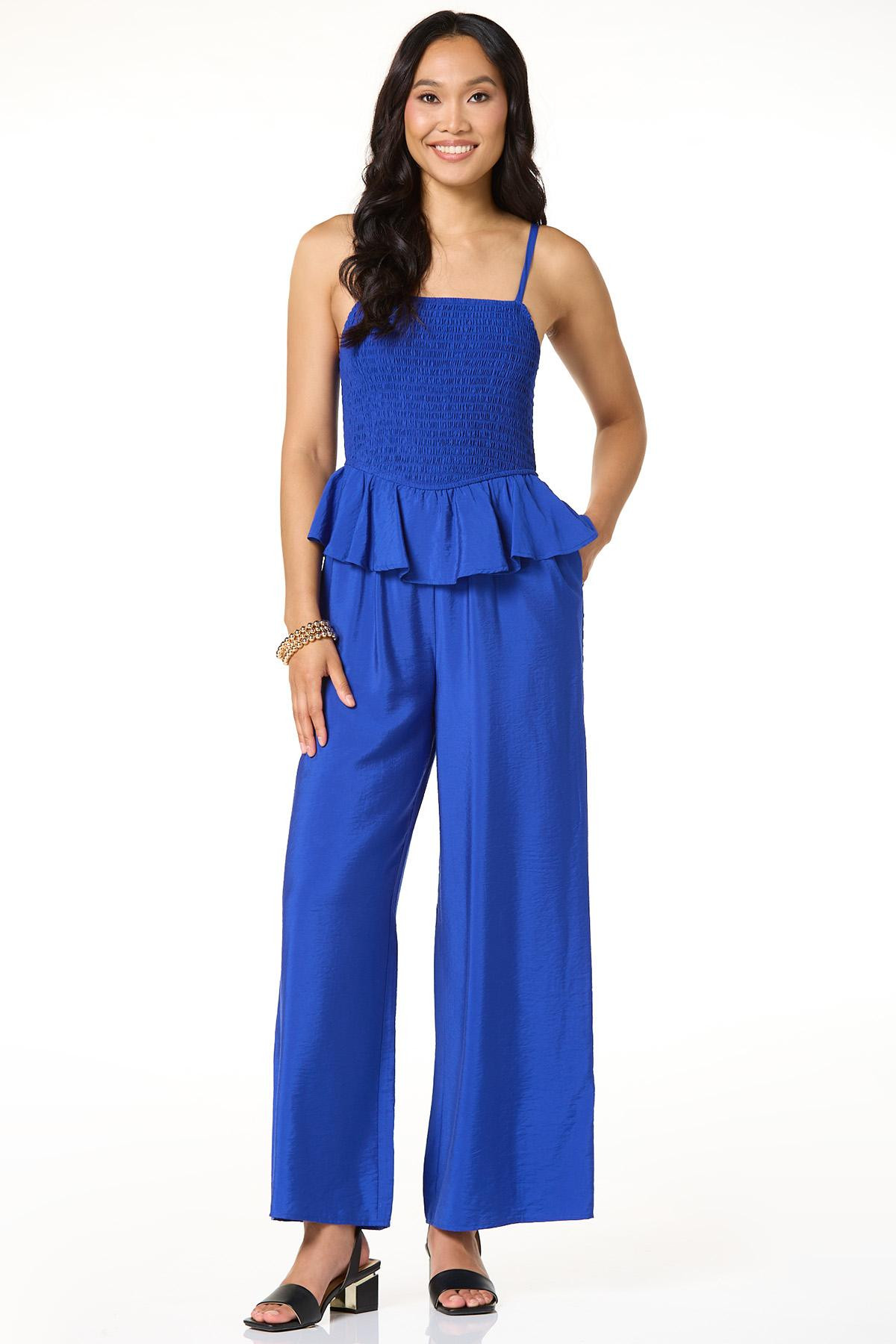 Smocked Ruffled Jumpsuit | Cato Fashions