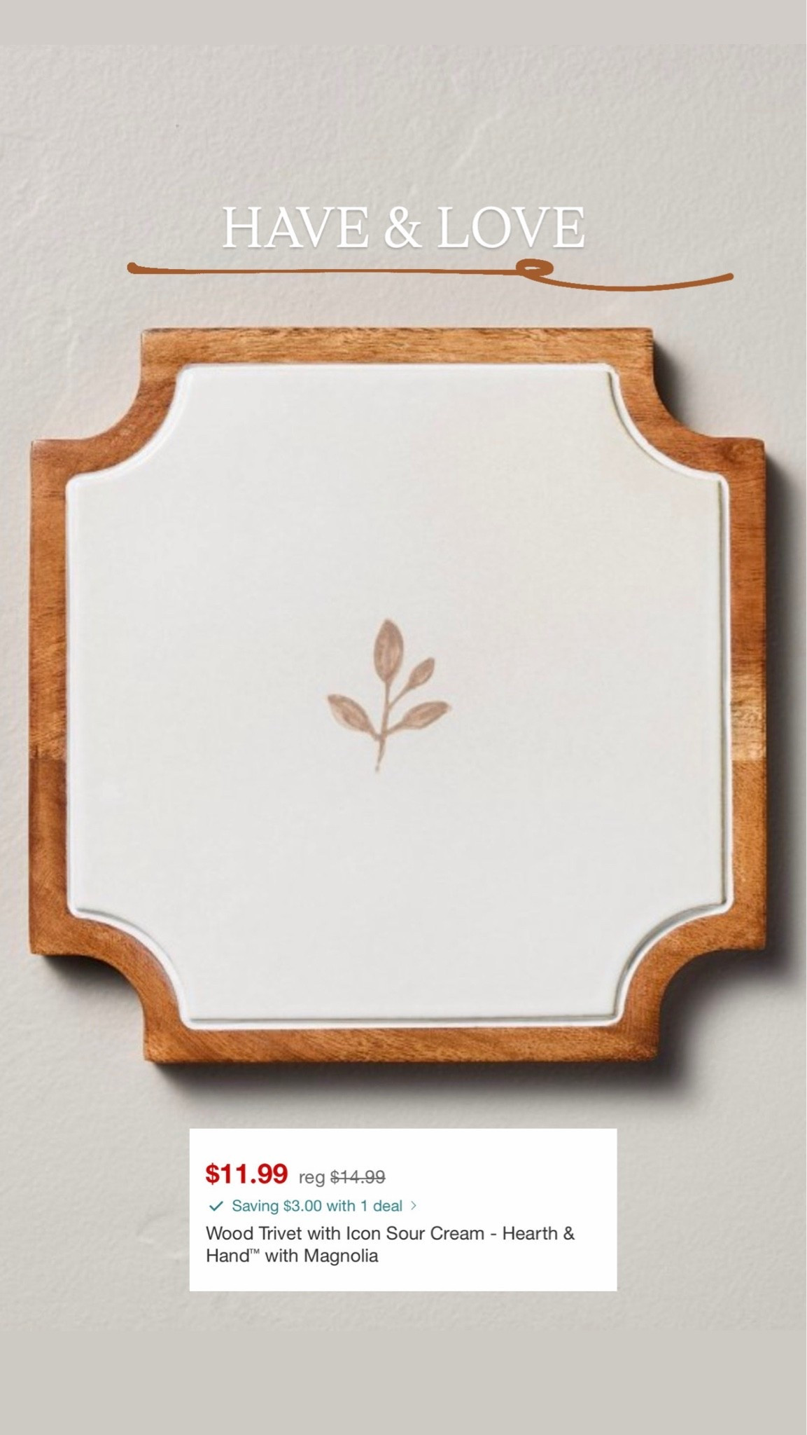 Have and love this Hearth & Hand trivet. #target #targetambassador

#LTKHome