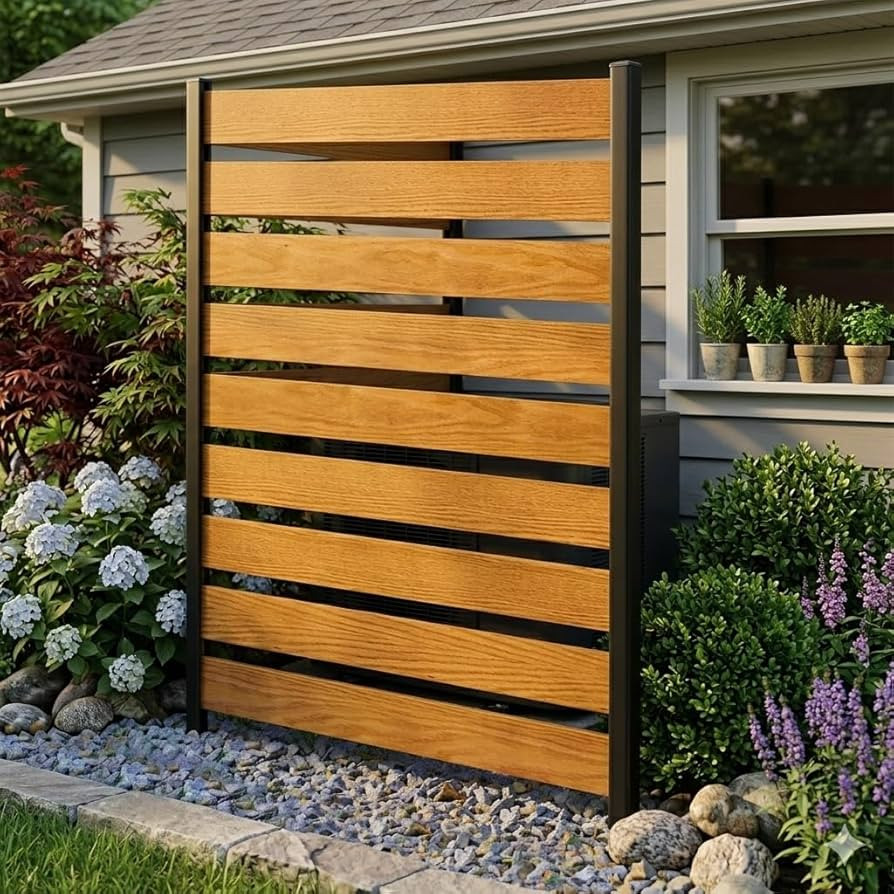 NAIZEA 60" H x 38" W Air Conditioner Fence Outdoor Privacy Fence Screen, Pool Equipment Enclosure... | Amazon (US)