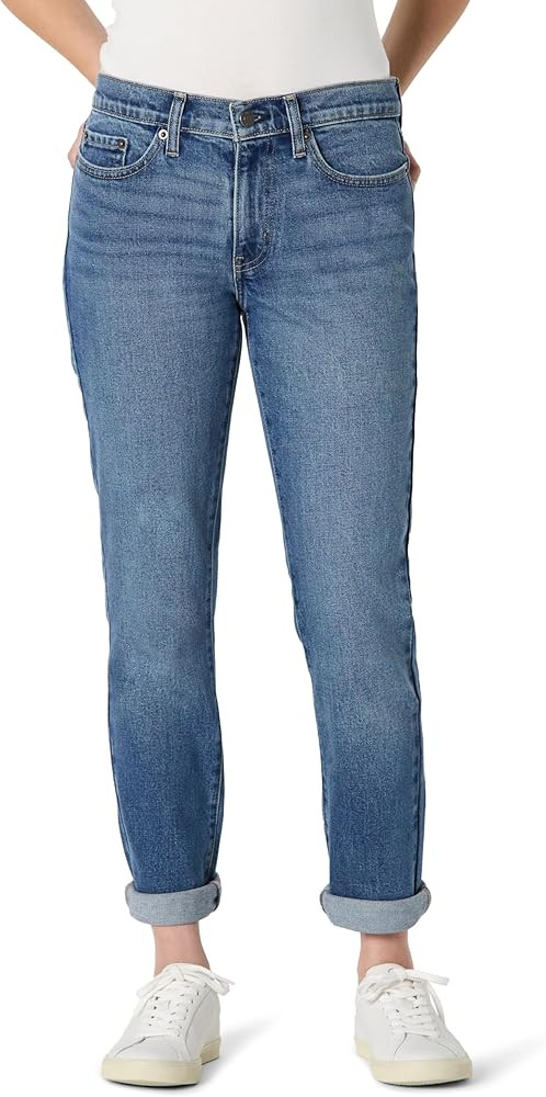 Amazon Essentials Womens Low Stretch Mid-Rise Classic-Roll Boyfriend Crop Jeans | Amazon (US)