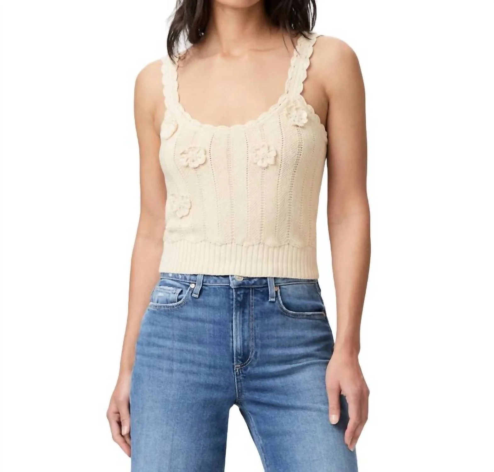 Mana Crochet Top In Ecru | Shop Simon