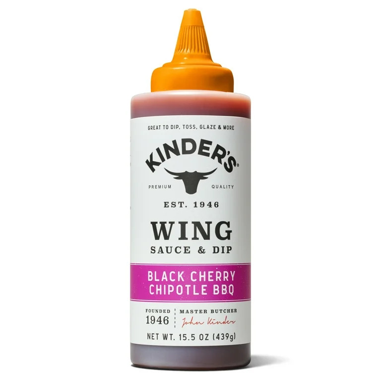 Kinder's Black Cherry Chipotle BBQ Wing Sauce and Dip, 15.5 oz Squeeze Bottle | Walmart (US)