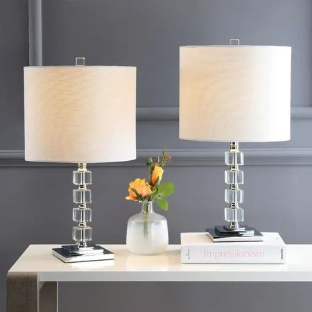 Barnard 22 LED Crystal/Metal Table Lamp Clear (Set of 2) | Walmart (US)