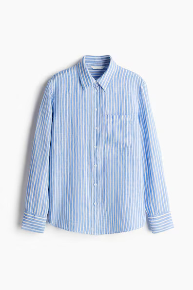 H & M - Linen Shirt - Blue | H&M (US + CA)