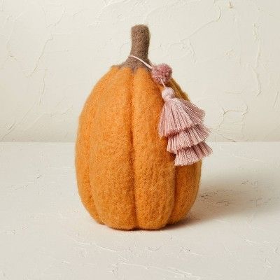 9&#34; x 6&#34; Felted Pumpkin Figurine Apricot - Opalhouse&#8482; designed with Jungalow&#8482; | Target