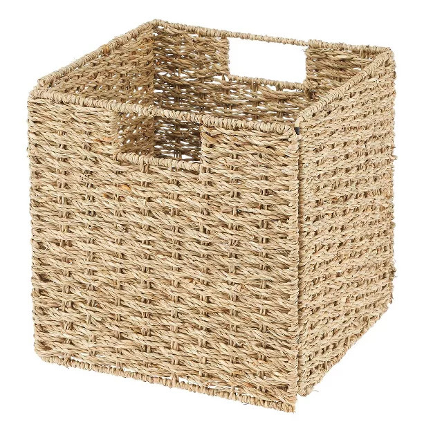 mDesign Woven Seagrass Home Storage Basket for Cube Furniture | Target