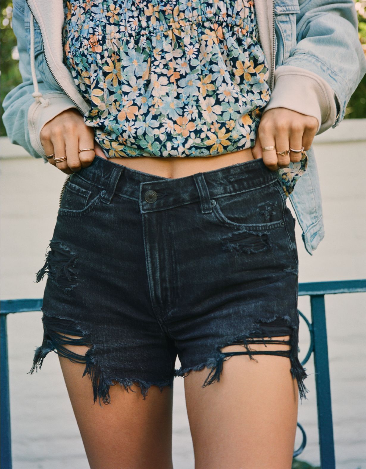 AE Crossover Denim Mom Short | American Eagle Outfitters (US & CA)