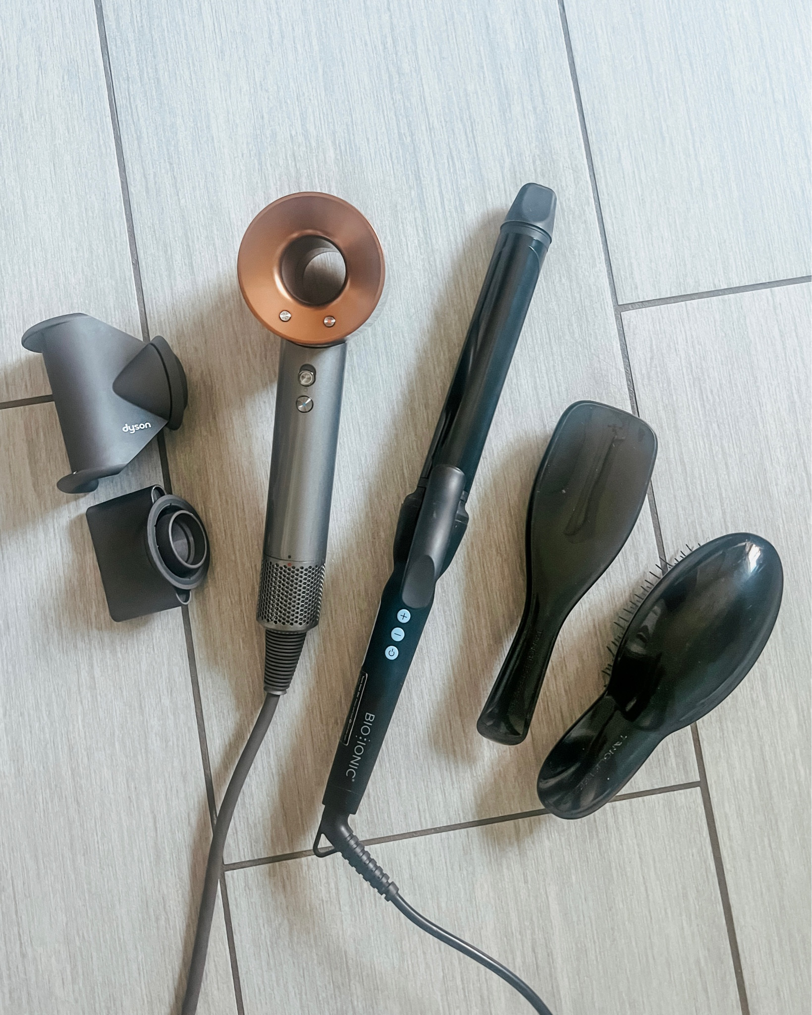 Go to hair tools!! LOVING my
New Dyson Supersonic Hair Dryer blow dryer !! It is the ultimate ..I’llTag a less expensive blow dryerThat was my fav before this and you can save even more 20% w/code KIMT320 
Best Curling wand for long hair! On SALE today!
Go to brushes for years for me tangle
Teezer hair brush 
And the girls ..detangles pain free’ keep one in shower!!

#LTKFind #LTKbeauty #LTKGiftGuide