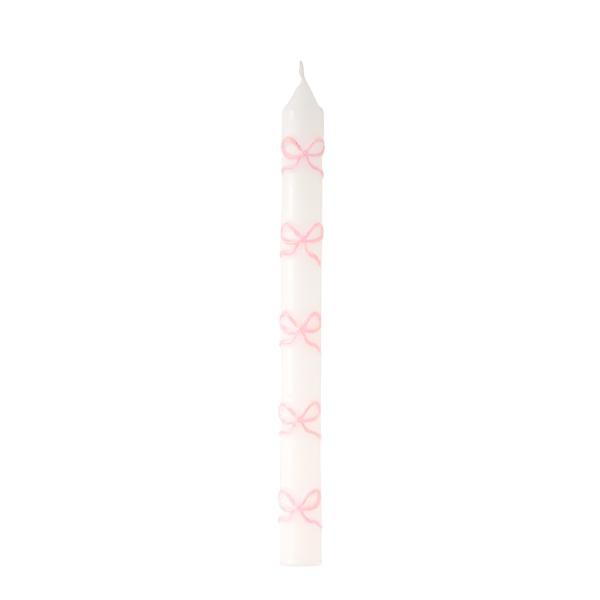 Pink Bow Taper Candle | Mud Pie