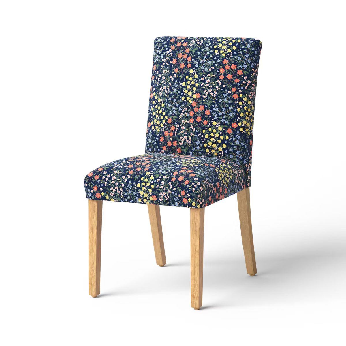 Rifle Paper Co. x Target Mayfair Armless Dining Chair Black: Floral Upholstered, Pine Frame, Cott... | Target