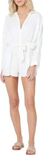 Coronado Long Sleeve Cover-Up Romper | Nordstrom