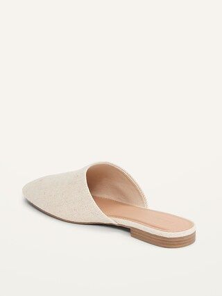Linen-Blend Pointy-Toe Mule Flats for Women | Old Navy (US)