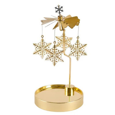 Rotating Carousel Candle Holder Set With Snowflakes | Wayfair North America