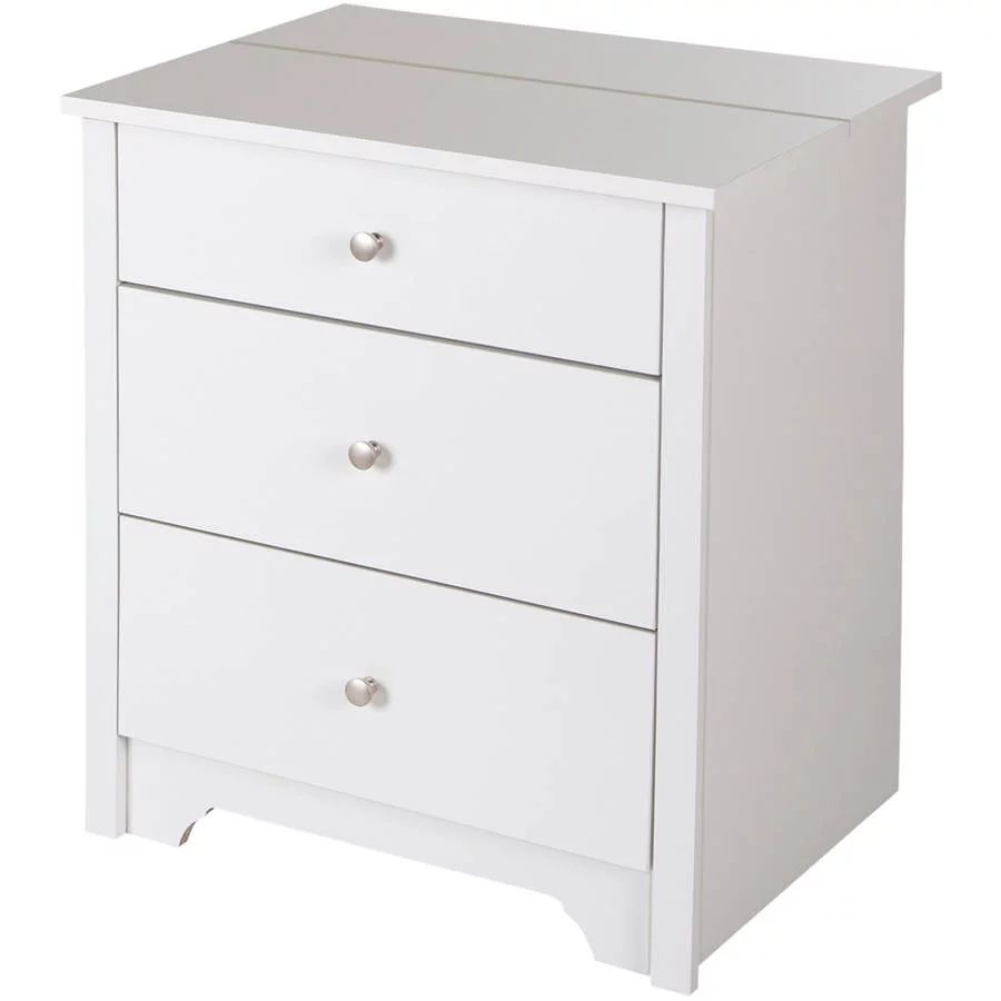 South Shore Vito Nightstand with Charging Station and Drawers, White | Walmart (US)