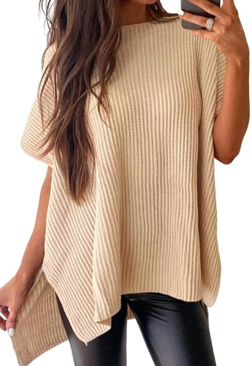 SHEWIN Womens Tops Casual Short Sleeve Sweater Loose Oversized Shirts Spring Tops for Women 2025 | Amazon (US)