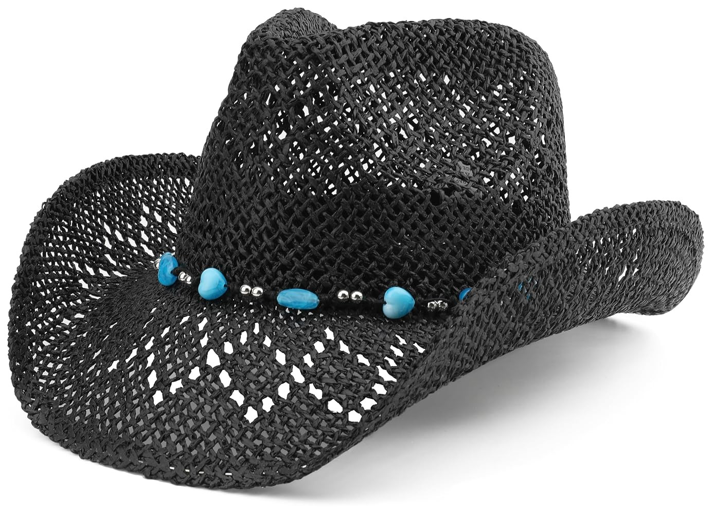 Straw Beach Cowboy Hat for Women Shapeable Brim Western Cowgirl Hat | Amazon (US)