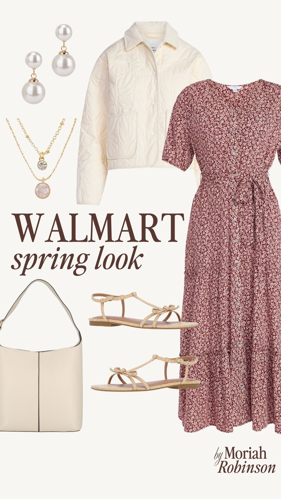Walmart spring look. I love this printed dress and neutral tote for an elevate spring look. 

 #LTKootd #LTKmomlife #LTKSeasonal