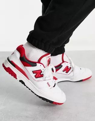 New Balance 550 trainers in white and red | ASOS (Global)
