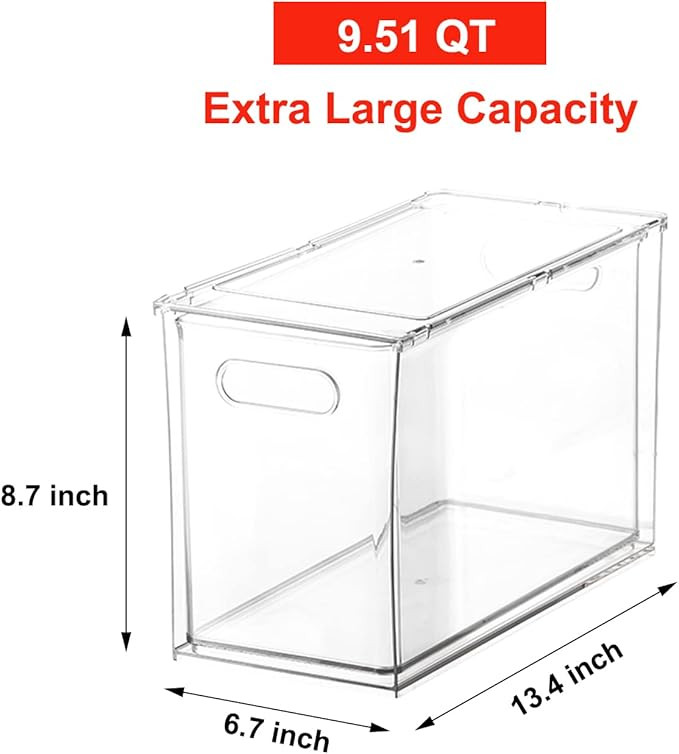 Taiuloo Refrigerator Organizer Bins with Pull-out Drawer, Large Stackable Fridge Drawer Organizer... | Amazon (US)