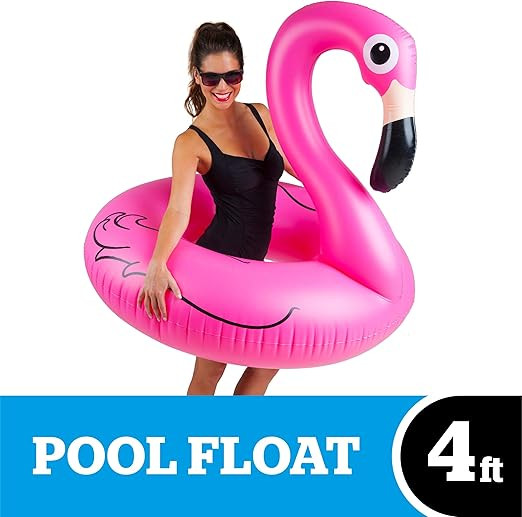 BigMouth Inc Pink Flamingo Pool Float, Inflates to Over 4ft. Wide, Funny Inflatable Vinyl Summer ... | Amazon (US)