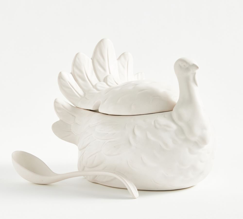 Rustic Turkey Shaped Stoneware Tureen | Pottery Barn (US)