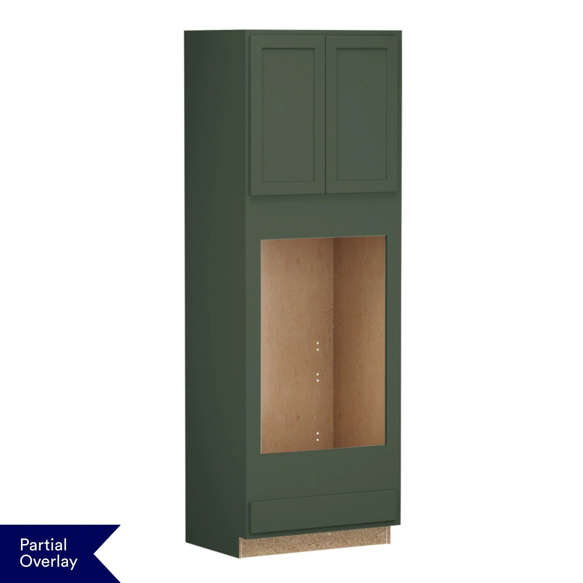 Shenandoah Breckenridge POL 33-in W x 96-in H x 24-in D Sage Painted Double Oven Base Fully Assembled Cabinet Recessed Panel Shaker one_size in Green | Lowe's