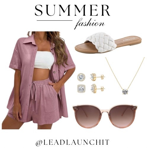 Effortless, chic, and ready for summer! ☀️💗 This matching set is a must-have for sunny days—styled with the cutest woven sandals, classic sunnies, and simple sparkle. Shop the full look now on my LTK! ✨🛍️
#SummerStyle #LTKFinds #OOTD #AmazonFashion #SummerEssentials #LTKSeason

#LTKSummerEdit #LTKFindsUnder50