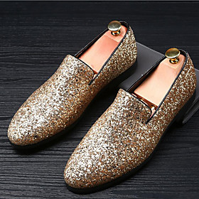 Herrn Mokkasin Glanz Sommer / Herbst Britisch Loafers  Slip-Ons Gold / Schwarz / Silber / Glitter / Hochzeit / Party  Festivität / Hochzeit / Party  Festivität | Light in the Box